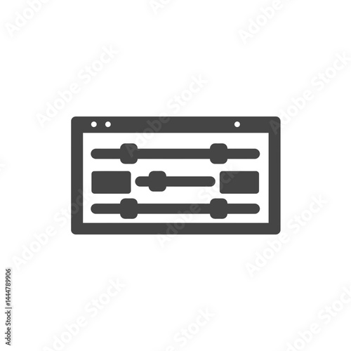 Settings Panel Icon: A minimalist icon representing a settings panel interface, conveying the concepts of control, configuration, and customization.
