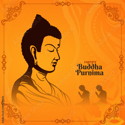 Elegant Happy Buddha Purnima Indian festival background