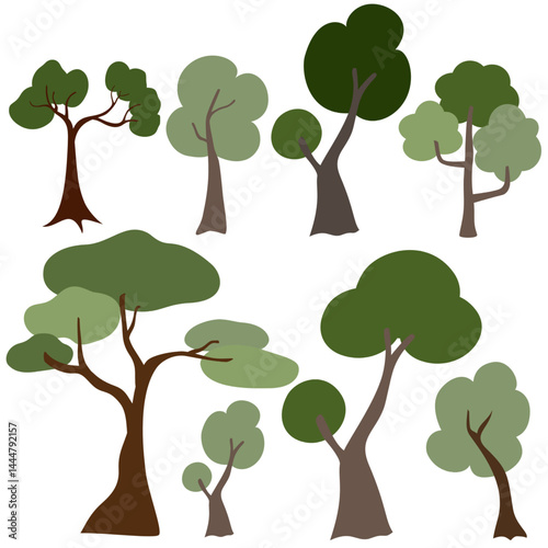 Vector illustration of a tree for designing and decorating or illustrating children's story books.
