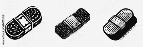 The Bandage. Hospital Clinic Healthcare Treatment Symbol. Wound covering medical dressing injury protection trauma aid for patient comfort.