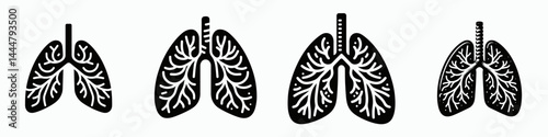 The Lung icon. Hospital Clinic Healthcare Treatment Symbol. Respiratory organ picture pulmonary health emblem breathe easy graphic element.