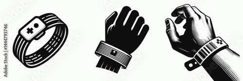 The Patient wristband. Hospital Clinic Healthcare Treatment Symbol. Individuals armlet a vital tool for medical facility identification and safety.