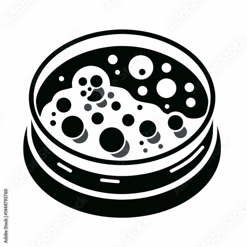 The Petri dish. Hospital Clinic Healthcare Treatment Symbol. Growth vessel for microbe culture a laboratory implement vital bio research.