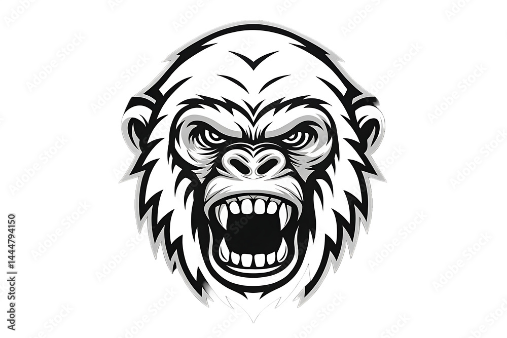 Aggressive Gorilla Head Logo – High-Contrast Bold Design in Black and White for Powerful Branding Aggressive Gorilla Head Logo – High-Contrast Bold Design in Black and White for Powerful Branding