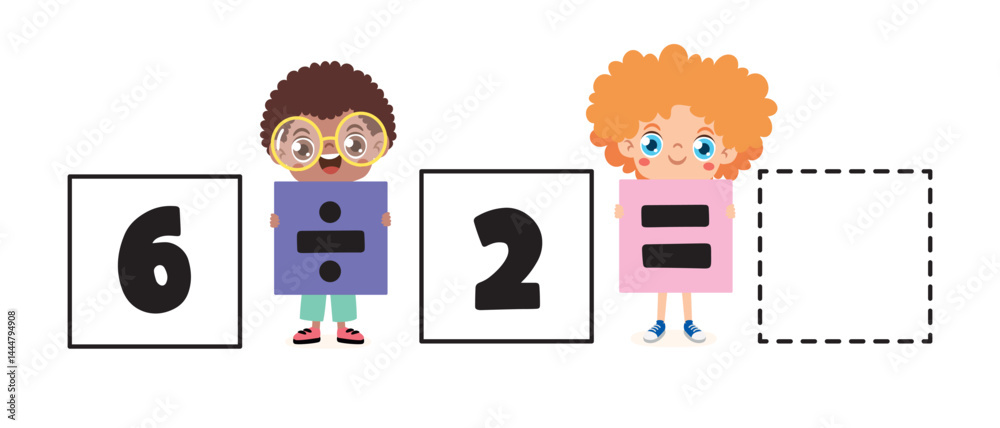 Fototapeta premium Mathematics Worksheet For Four Operations