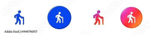 elderly social 3D icon