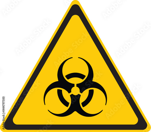 biohazard warning sign triangle symbol indicating presence of biological hazard or infectious materials