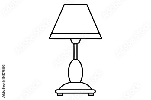 Bedside Lamp Only Line Art Vector Illustration