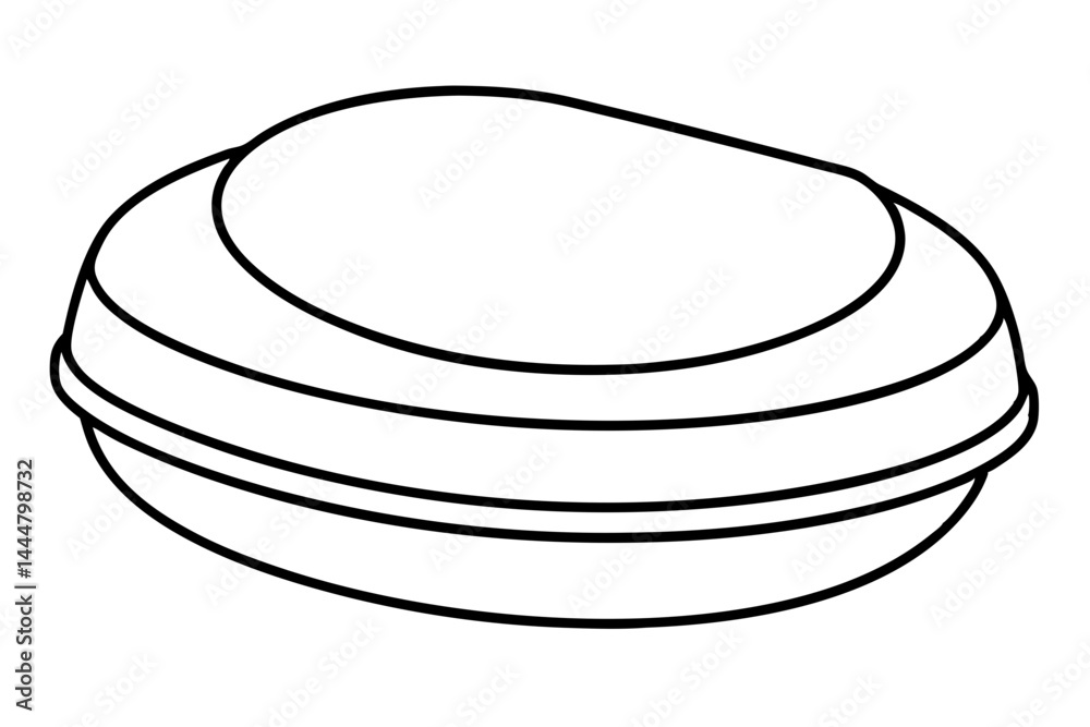 Contact Lens Case Line Art Vector Illustration