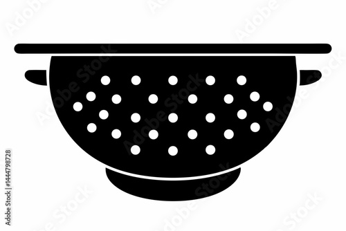 Colander Outline Silhouette Vector Illustration Black
