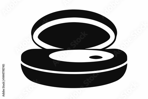 Contact Lens Case Silhouette Vector Illustration Black