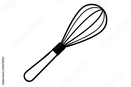 Egg Whisk Minimal Line Art Vector Illustration