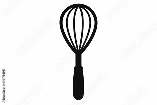 Egg Whisk Minimal Silhouette Vector Illustration
