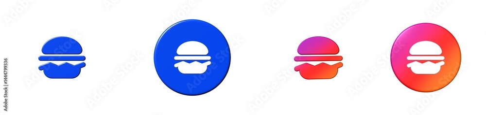 hamburger phosphor 3D icon hamburger phosphor 3D icon