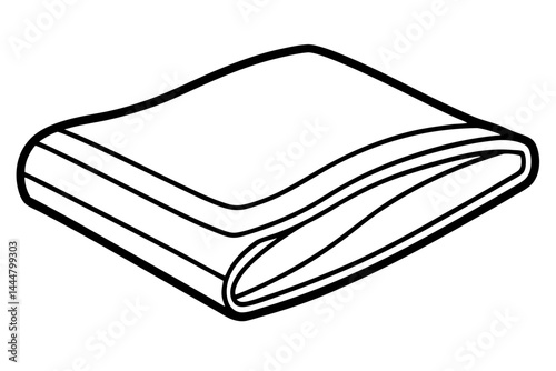 Folded Sleeping Pad Line Art Vector Illustration