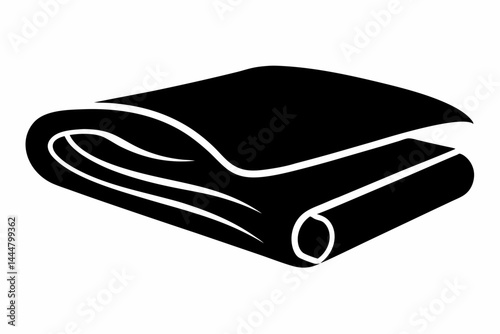 Folded Sleeping Pad Silhouette Vector Illustration