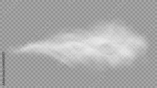 Vector isolated smoke PNG. White smoke texture on a transparent black background. Special effect of steam, smoke, fog, clouds.