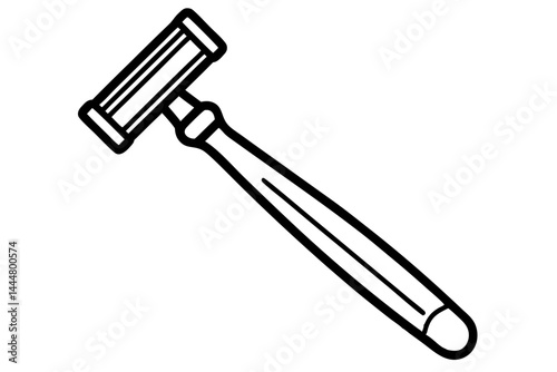 Safety Razor Old Style Line Art Vector Illustration