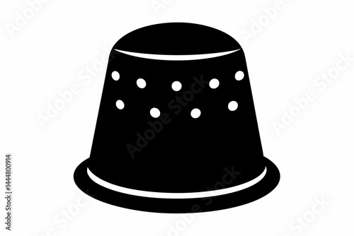 Simple Thimble Silhouette Vector Illustration Black