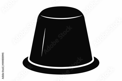 Simple Thimble Silhouette Vector Illustration Black