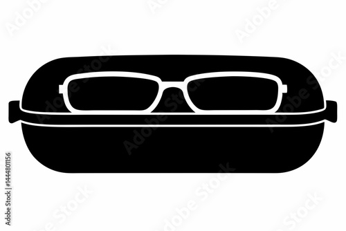 Sunglasses Case Silhouette Vector Illustration Black