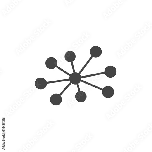 Connectivity Design: A minimalist representation of interconnected nodes, symbolizing networks and connections. This graphic suggests the underlying structures of communication, data flow.