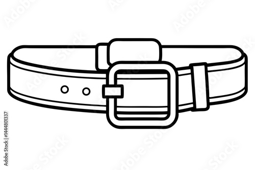 Tool Belt Buckle Line Art Vector Illustration
