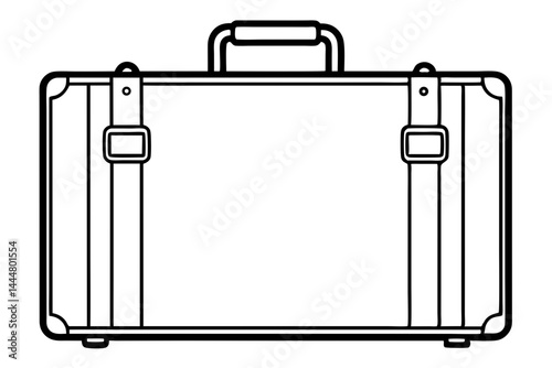 Vintage Suitcase Line Art Vector Illustration