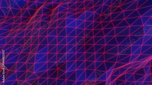 Polygon Pulsing Blue & Red Background