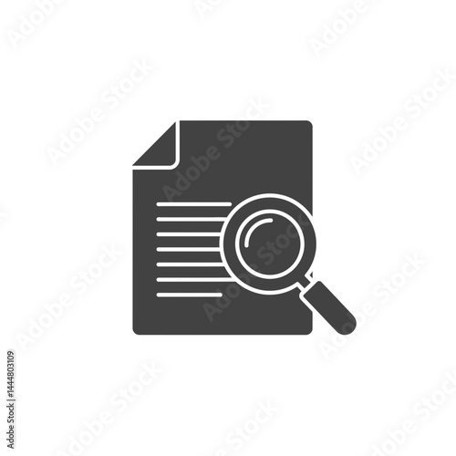 Document Inspection: A magnifying glass meticulously examines a document, symbolizing thorough research, fact-finding, or detailed analysis.