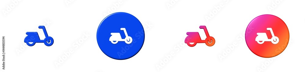 moped phosphor 3D icon moped phosphor 3D icon