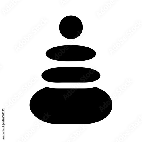 Balance - Flat Design Icon of Stacked Stones Against Transparent Background  