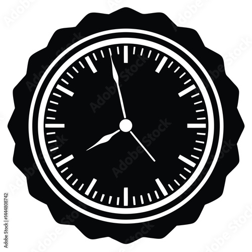 Clock Faces. Clock Dial. Empty Mechanical Watch Face With Arrows - Minute and Hour Marks. Arabic and Roman Numbers. Vector Set on White Background, Silver clock face with midnight time. 3d platinum.