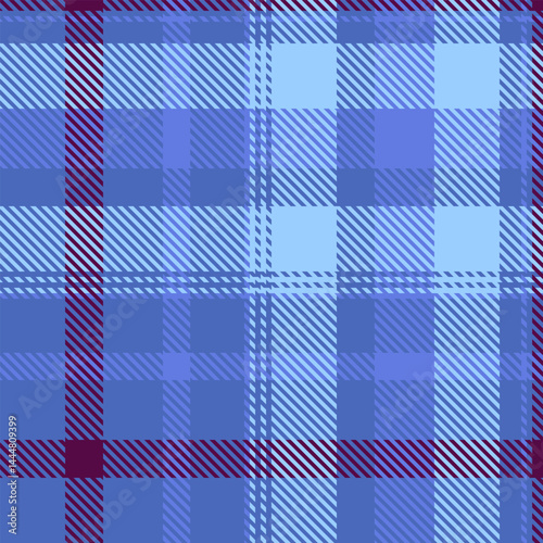 Serene blue and purple plaid pattern.  Perfect for textile design, apparel, or website backgrounds.  This calming geometric texture evokes feelings of tranquility and sophistication.