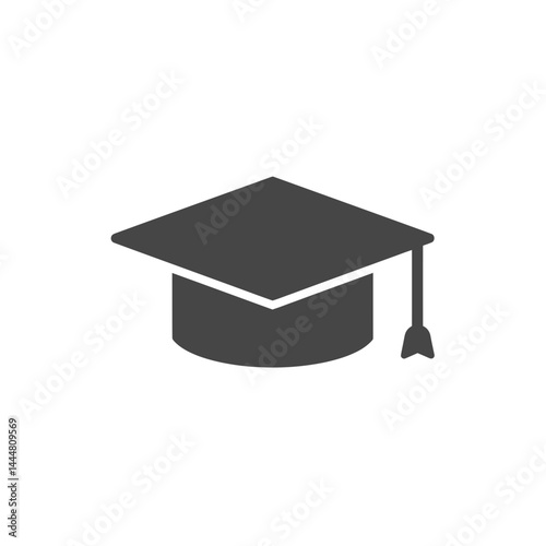 Education Symbol: A simple, elegant rendering of a classic graduation cap, representing the journey of learning and academic achievement.