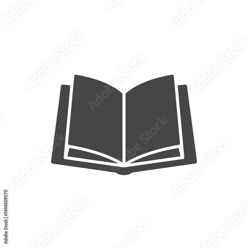 Open Book Icon: A simple yet elegant, icon illustration of an open book. The pages are spread wide, ready to be filled with knowledge and stories. 