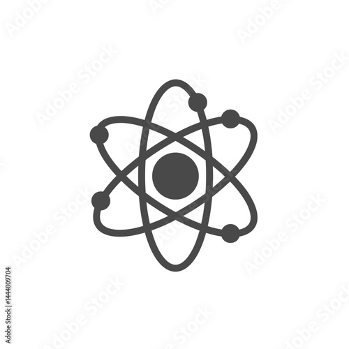Atom Illustration: A detailed illustration of an atom, a fundamental building block of matter, reveals the intricate structure of subatomic particles in orbital motion.