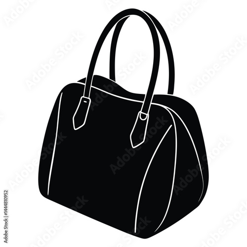 A set of shopping bags sketched isolated. Doodled packages in a hand-drawn style, Shopping Bag Icon Set, Transparent technical illustration of a tote silhouette bag. The vector shows front.