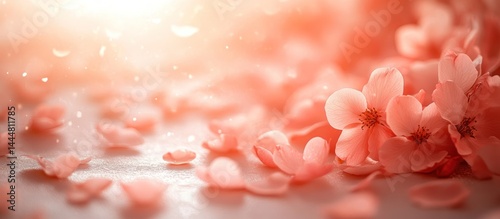 Obraz na płótnie Soft Pink Flowers and Petals, Delicate Background, Spring, Romantic, Elegant, Perfect for Greeting Cards w salonie