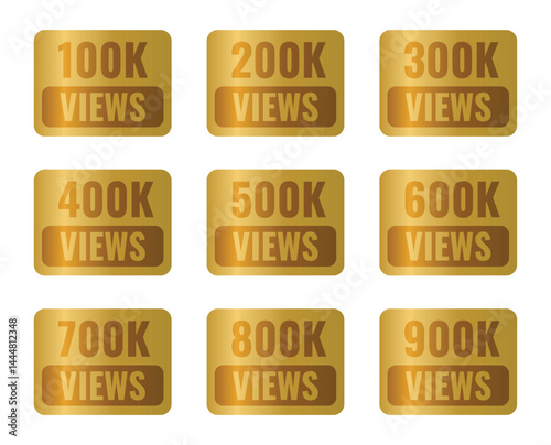 100k 200k 300k 400k Views Icon Set