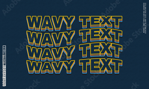 Wavy retro minimalist text effect in editable style, perfect for trendy design themes.