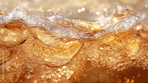 Wallpaper Mural Intricate Water Bubbles Glimmering on Luxurious Gold Background Creating a Rich and Elegant Atmosphere Torontodigital.ca