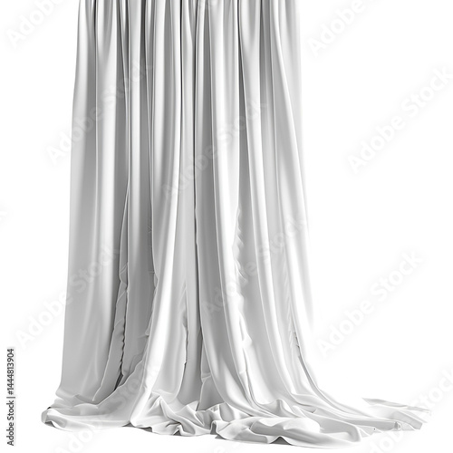 Wallpaper Mural White Draped Curtains Elegant Fabric Texture Background, Torontodigital.ca
