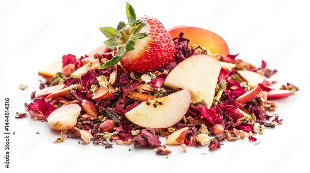 A clear image with a tasty strawberry tea mix. It has hibiscus, apples, rose hips, and lemongrass.
A clear image with a tasty strawberry tea mix. It has hibiscus, apples, rose hips, and lemongrass.