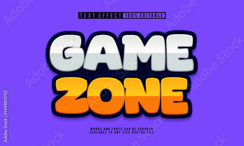 Editable game zone text effect, perfect for playful cartoon designs.