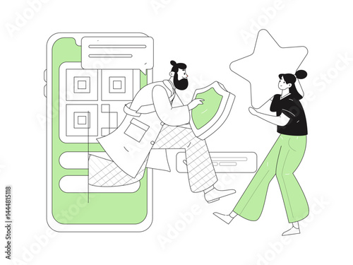 Doctor examines patient flat vector concept operation hand drawn illustration

