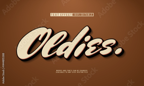 Editable oldies retro text effect with a nostalgic vintage style.