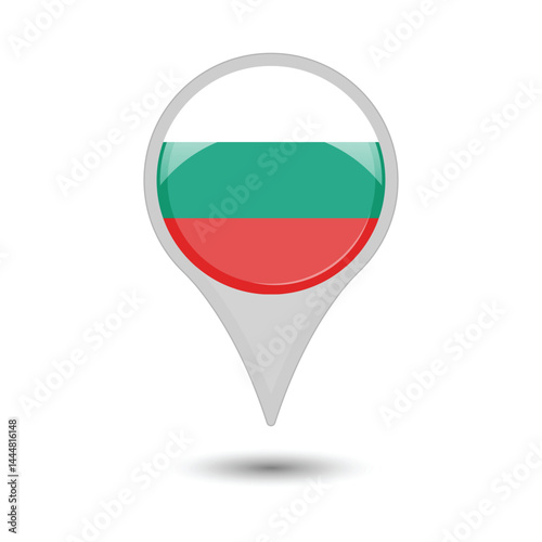 Bulgaria Flag Pin Icon Design