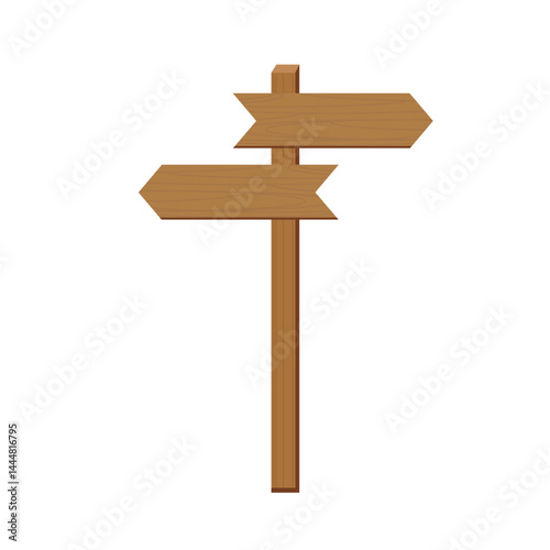 Wooden directional signpost with blank arrows