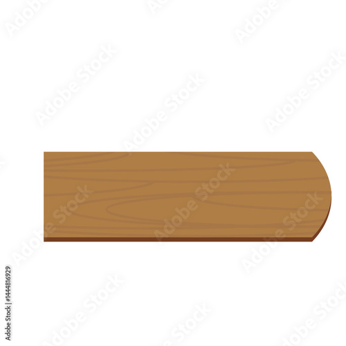 Curved wooden plank illustration